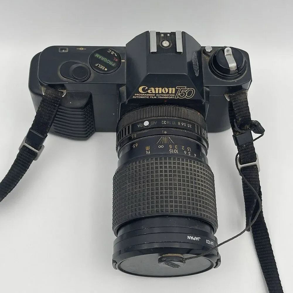 Canon T50 35mm SLR Film Camera With Lens - Untested As Is For Parts / Repair